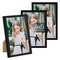 4x6 Picture Frame Set of 3, Made of High Definition Glass for 4 x 6, Wall and Tabletop Display Thin Border Photo Frames for Home Décor, Black